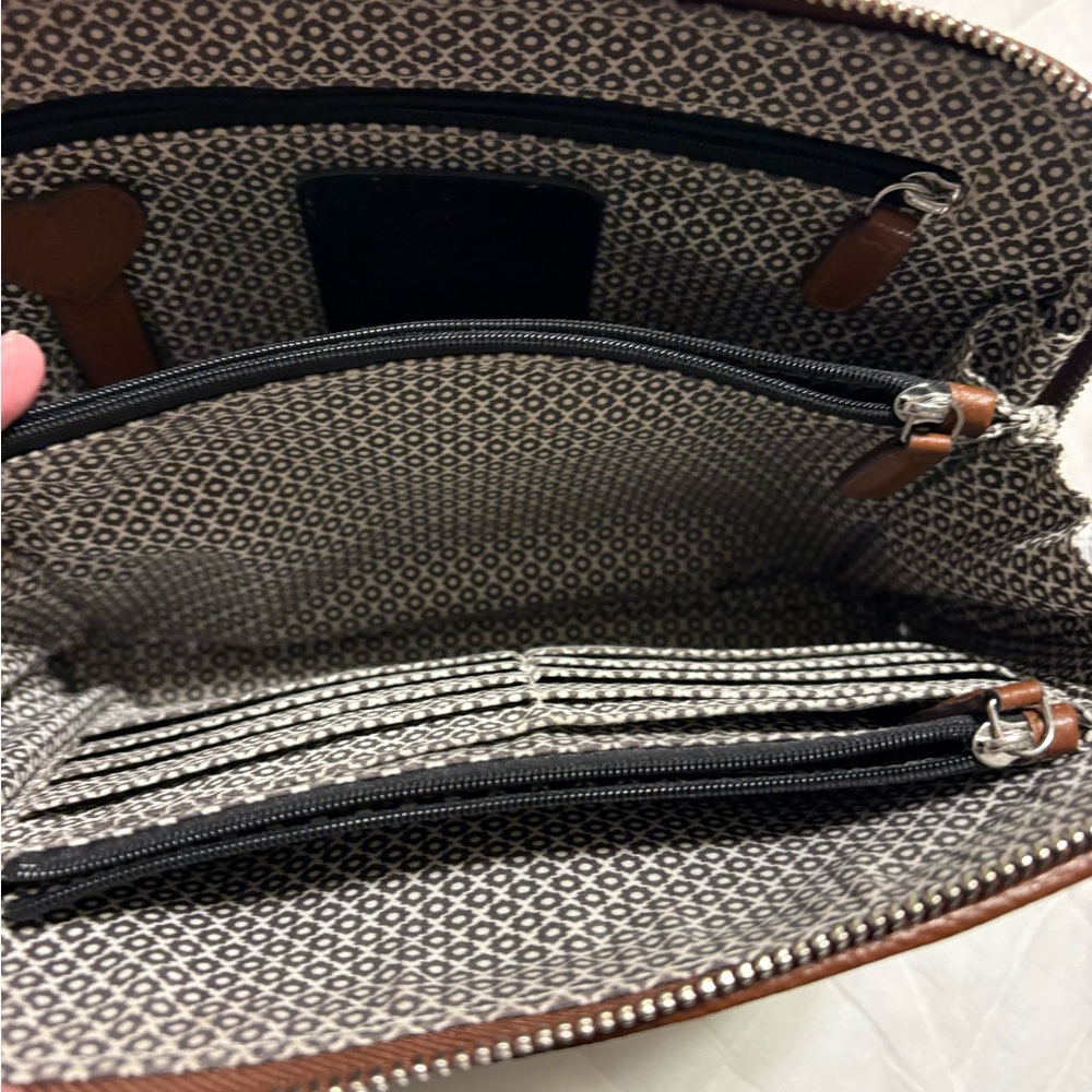 BRIGHTON Black and Brown Leather Crossbody Bag SHELBY CONTEMPORARY - Picture 5 of 12